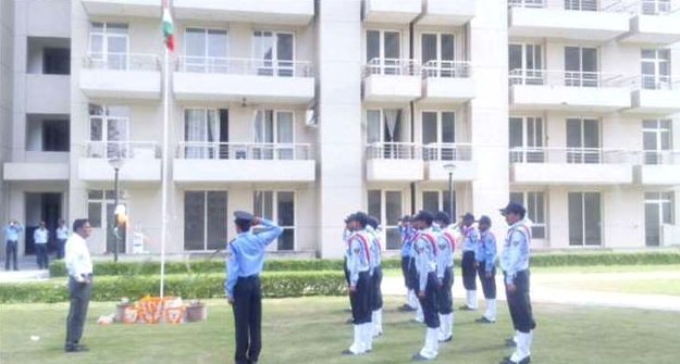 Flag hoisting during training